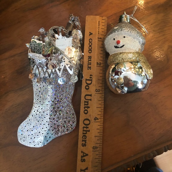 Silver Stocking and Snowman Ornaments - Picture 6 of 6